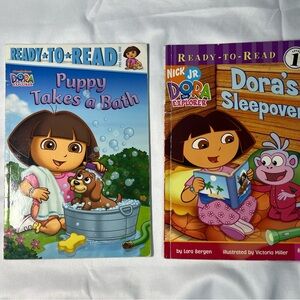 Lot 2 Dora Explorer Ready to Read Level 1 Books 2006 PB Sleepover Puppy Bath